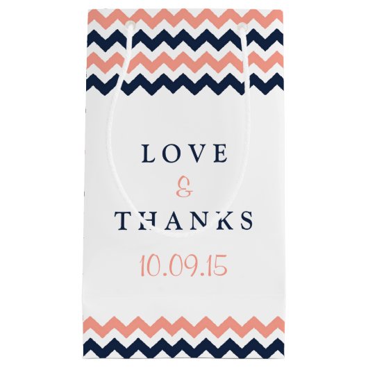 Het moderne Chevron Wedding Collectie - Roze en ma Klein Cadeauzakje (Voorkant)