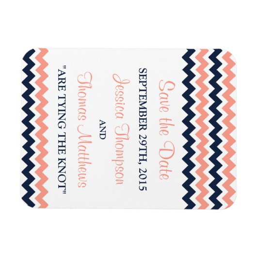 Het moderne Chevron Wedding Collectie - Roze en ma Magneet (Horizontaal)