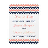 Het moderne Chevron Wedding Collectie - Roze en ma Magneet (Verticaal)