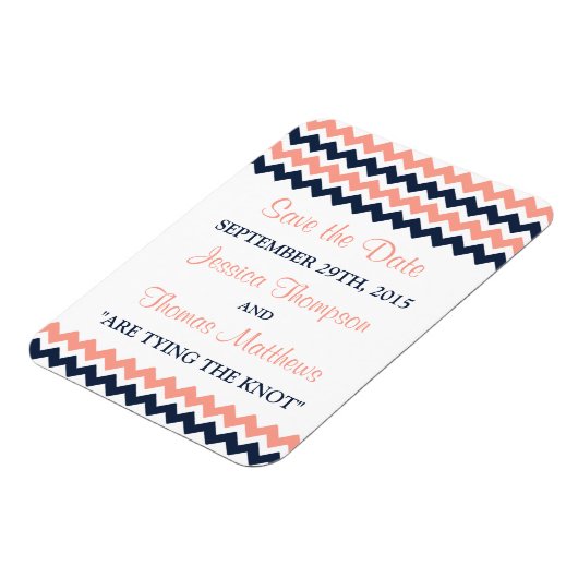 Het moderne Chevron Wedding Collectie - Roze en ma Magneet (Linkerzijde)