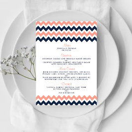 Het moderne Chevron Wedding Collectie - Roze en ma Menu