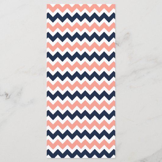 Het moderne Chevron Wedding Collectie - Roze en ma Menu (Achterkant)