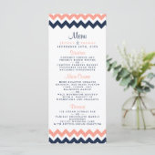 Het moderne Chevron Wedding Collectie - Roze en ma Menu (Staand voorkant)