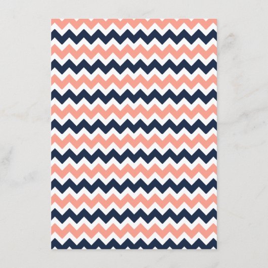 Het moderne Chevron Wedding Collectie - Roze en ma Menu (Achterkant)