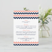 Het moderne Chevron Wedding Collectie - Roze en ma Menu (Staand voorkant)