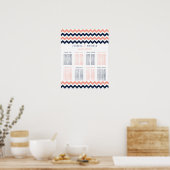 Het moderne Chevron Wedding Collectie - Roze en ma Poster (Keuken)