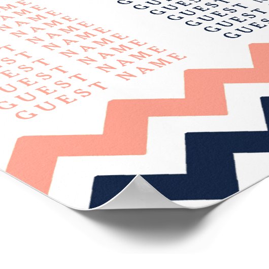 Het moderne Chevron Wedding Collectie - Roze en ma Poster (Hoek)