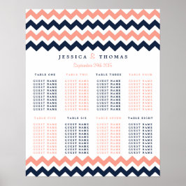 Het moderne Chevron Wedding Collectie - Roze en ma Poster