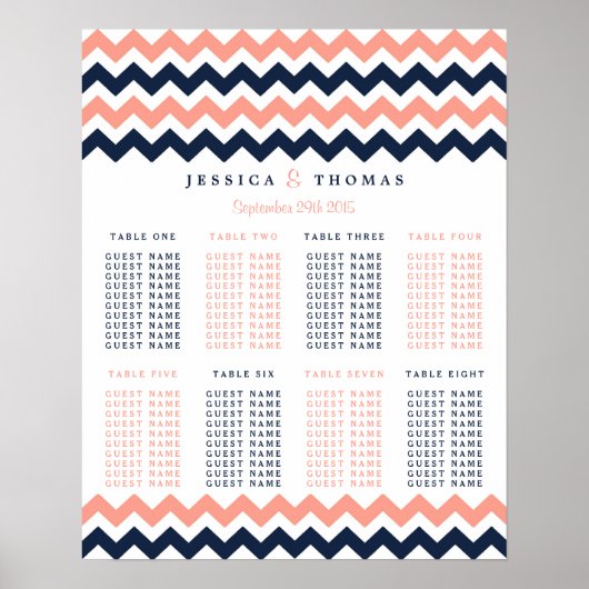 Het moderne Chevron Wedding Collectie - Roze en ma Poster (Voorkant)