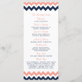 Het moderne Chevron Wedding Collectie - Roze en ma Programmakaart (Achterkant)