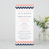 Het moderne Chevron Wedding Collectie - Roze en ma Programmakaart (Staand voorkant)