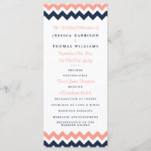 Het moderne Chevron Wedding Collectie - Roze en ma Programmakaart (Voorkant)