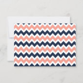 Het moderne Chevron Wedding Collectie - Roze en ma RSVP Kaartje (Achterkant)