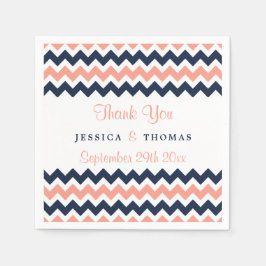 Het moderne Chevron Wedding Collectie - Roze en ma Servetten