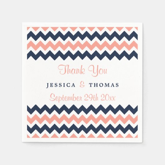 Het moderne Chevron Wedding Collectie - Roze en ma Servetten (Voorkant)