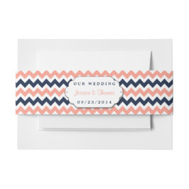 Het moderne Chevron Wedding Collectie - Roze en ma Uitnodigingen Wikkel
