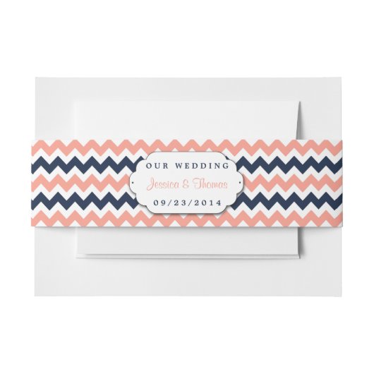 Het moderne Chevron Wedding Collectie - Roze en ma Uitnodigingen Wikkel (Voorkant Voorbeeld)