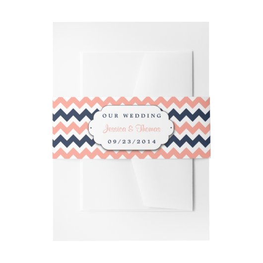 Het moderne Chevron Wedding Collectie - Roze en ma Uitnodigingen Wikkel (Voorkant Voorbeeld)