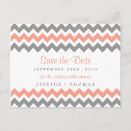 Het moderne Chevron Wedding Collectie - Roze & gri Aankondigingskaart