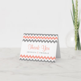 Het moderne Chevron Wedding Collectie - Roze & gri Bedankkaart