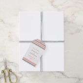 Het moderne Chevron Wedding Collectie - Roze & gri Cadeaulabel (Met Touw)