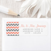 Het moderne Chevron Wedding Collectie - Roze & gri Etiket (Insitu)