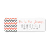 Het moderne Chevron Wedding Collectie - Roze & gri Etiket (Voorkant)