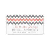 Het moderne Chevron Wedding Collectie - Roze & gri Etiket (Voorkant)