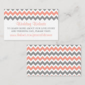 Het moderne Chevron Wedding Collectie - Roze & gri Informatiekaartje (Voorkant / Achterkant)