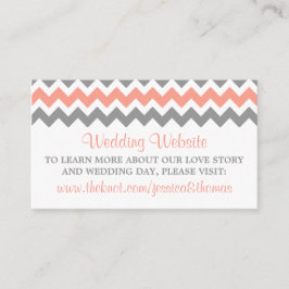 Het moderne Chevron Wedding Collectie - Roze & gri Informatiekaartje