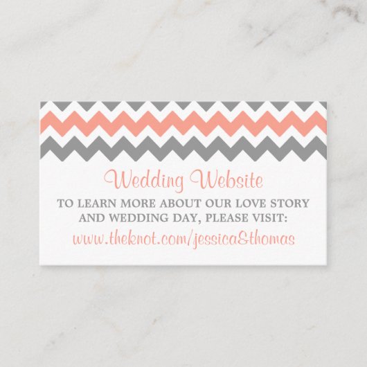 Het moderne Chevron Wedding Collectie - Roze & gri Informatiekaartje (Voorkant)
