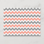 Het moderne Chevron Wedding Collectie - Roze & gri Informatiekaartje (Achterkant)