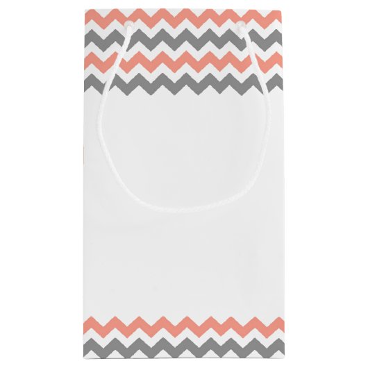 Het moderne Chevron Wedding Collectie - Roze & gri Klein Cadeauzakje (Achterkant)
