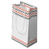 Het moderne Chevron Wedding Collectie - Roze & gri Klein Cadeauzakje (Achterkant Gekanteld)