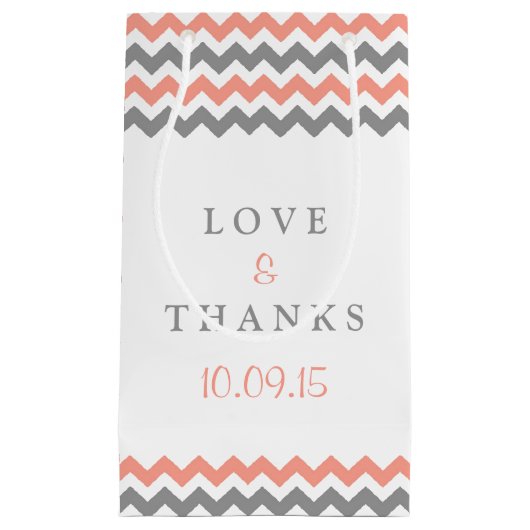 Het moderne Chevron Wedding Collectie - Roze & gri Klein Cadeauzakje (Voorkant)