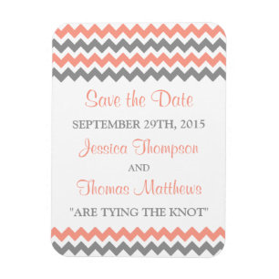 Het moderne Chevron Wedding Collectie - Roze & gri Magneet