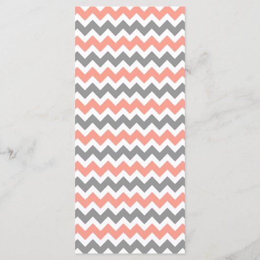 Het moderne Chevron Wedding Collectie - Roze & gri Menu (Achterkant)