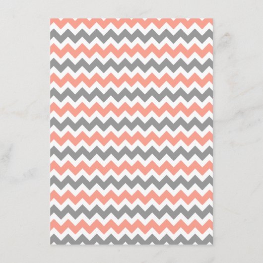 Het moderne Chevron Wedding Collectie - Roze & gri Menu (Achterkant)