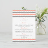Het moderne Chevron Wedding Collectie - Roze & gri Menu (Staand voorkant)