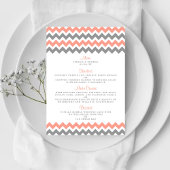 Het moderne Chevron Wedding Collectie - Roze & gri Menu