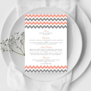 Het moderne Chevron Wedding Collectie - Roze & gri Menu