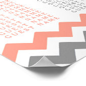 Het moderne Chevron Wedding Collectie - Roze & gri Poster (Hoek)