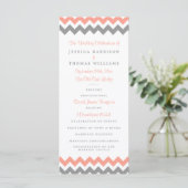 Het moderne Chevron Wedding Collectie - Roze & gri Programmakaart (Staand voorkant)