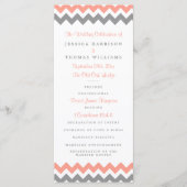 Het moderne Chevron Wedding Collectie - Roze & gri Programmakaart (Voorkant)
