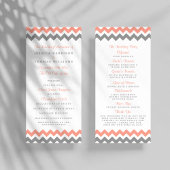 Het moderne Chevron Wedding Collectie - Roze & gri Programmakaart