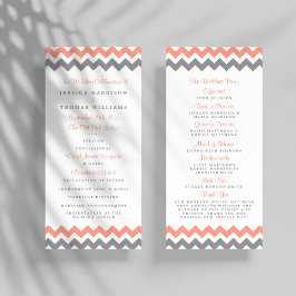 Het moderne Chevron Wedding Collectie - Roze & gri Programmakaart
