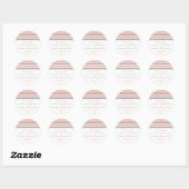 Het moderne Chevron Wedding Collectie - Roze & gri Ronde Sticker (Vel)