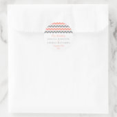 Het moderne Chevron Wedding Collectie - Roze & gri Ronde Sticker (Tas)