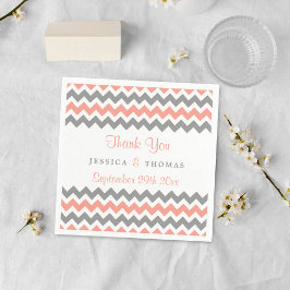Het moderne Chevron Wedding Collectie - Roze & gri Servet