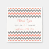 Het moderne Chevron Wedding Collectie - Roze & gri Servet (Voorkant)